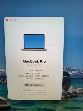 MacBook Pro 13" M1 16GB RAM BATERIA 98%
