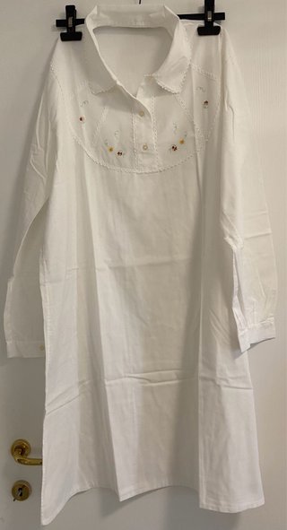 Camicia da notte vintage anni '70 cotone ricamata