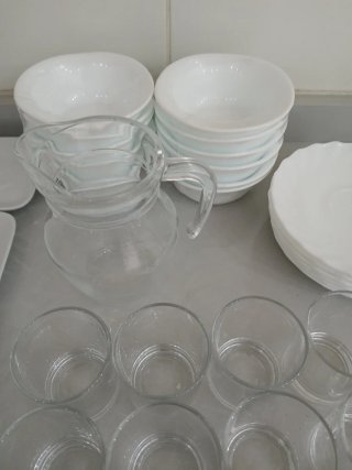 Pack Vajilla Porcelana y Cristal