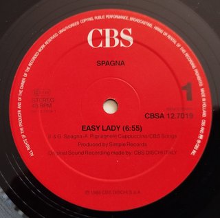 Spagna – Easy Lady - Vinilo maxi single 1986