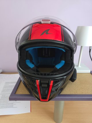 Casco Shark Spartan RS Carbon Red+Cardo Spirit HD