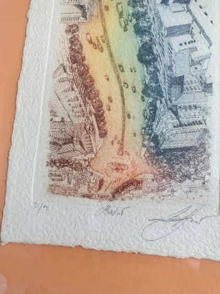 3 Stampe Originali con Cornice Dorata