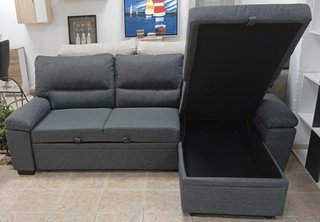 Sofá Cama· EMMA·, ·Chaiselong, ·Arcón. ¡OFERTA!