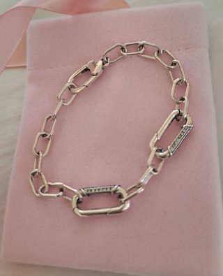Pulsera Plata Eslabones 17cm