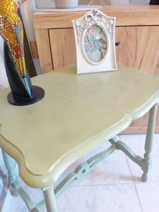 Tavolo laterale verde in stile Shabby Chic