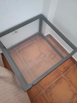 Mesas auxiliares hierro forjado y cristal
