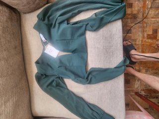 Camisa verde manga larga talla M