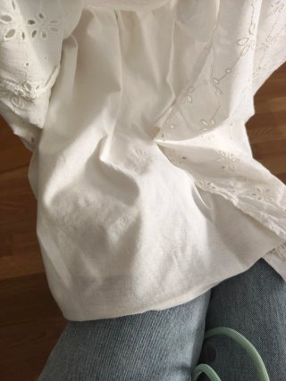 Vestido Blanco Bordado Inglés Talla S