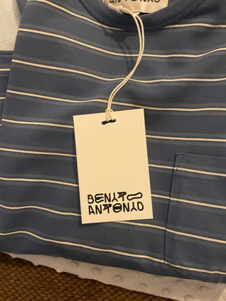 Camiseta BENYTO ANTONIO rayas azul y blanco Zara