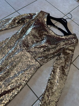 Vestito paillettes oro e argento