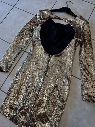 Vestito paillettes oro e argento