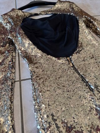 Vestito paillettes oro e argento