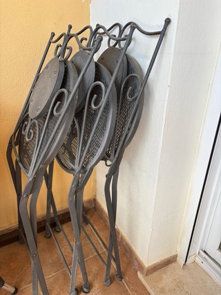 4 Sillas Hierro Forjado Plegables recogida : zalea