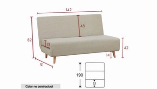Sofá cama beige tela