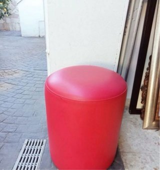Puff redondo piel sintética
