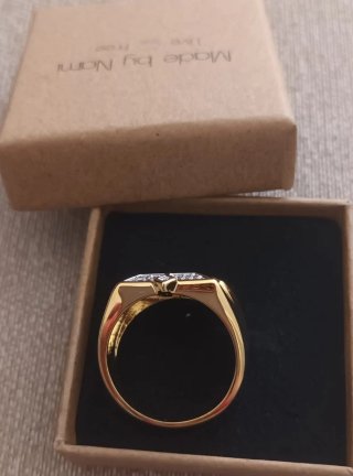 Anillo Acero Inoxidable Nami Dorado y Plateado