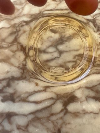Juego de copas y frutero de cristal ámbar