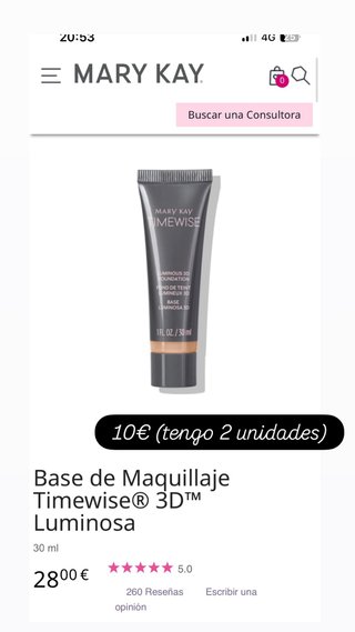 Base Maquillaje Mary Kay Timewise Luminosa