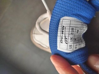 Zapatillas esgrima blancas y azules