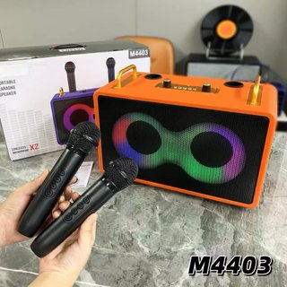 Altavoz Karaoke M4403 con 2 Micrófonos