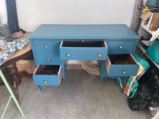 Escritorio/Tocador Madera Maciza Azul
