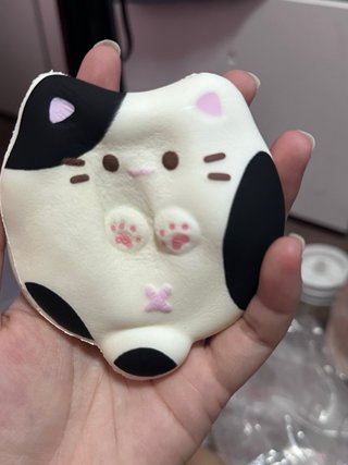 Squishy antiestrés gato negro y blanco