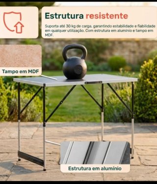 Mesa 100x60 Versátil Dobrável estilo mala portátil