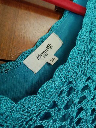 Vestido fiesta crochet azul