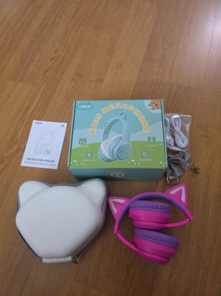 Auriculares Lobkin S16 Niños Gato LED Rosa