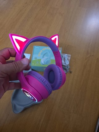 Auriculares Lobkin S16 Niños Gato LED Rosa