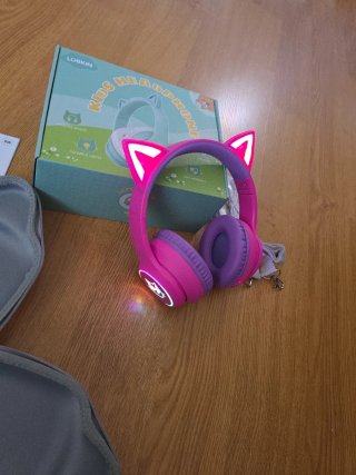 Auriculares Lobkin S16 Niños Gato LED Rosa