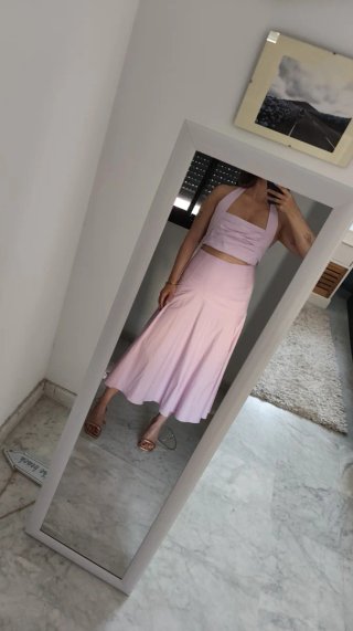 Falda midi y top Mango