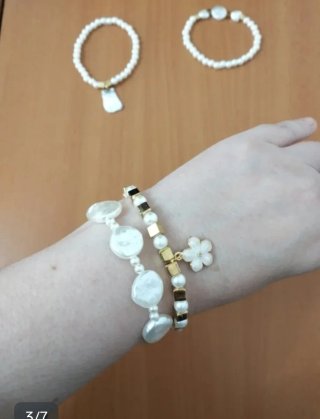 Lote 4 Pulseras elásticas con perlas