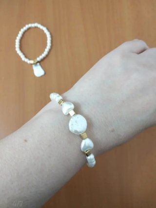 Lote 4 Pulseras elásticas con perlas