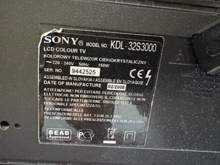 TV Sony KDL-32S3000 Negra