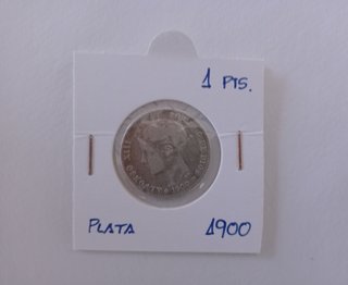 Moneda 1 Peseta Plata 1900 Alfonso XIII