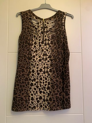 Camiseta sin mangas con estampado de leopardo