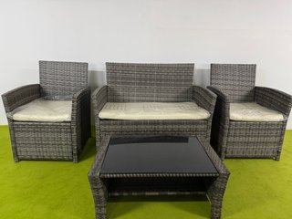 Muebles de terraza ratán gris
