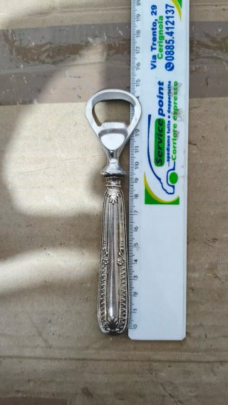 Apribottiglie Manico Argento Acciaio Inox