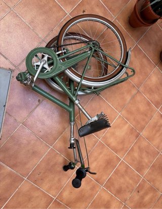 Bicicleta plegable verde