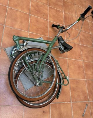 Bicicleta plegable verde