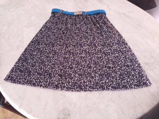 Falda plisada corta azul y blanca