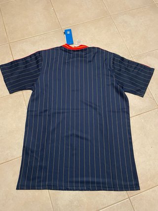 Camisa Adidas Rayas Azul y Roja