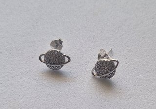 38046 Pendiente torn. Planetas 8MM en plata de ley