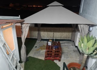 Cenador/carpa aluminio con cubierta y cortinas 3x3