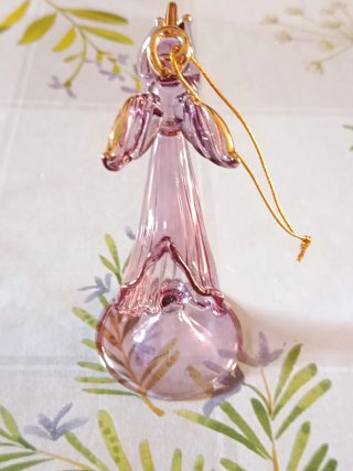 Angioletto Vetro Murano viola ed oro