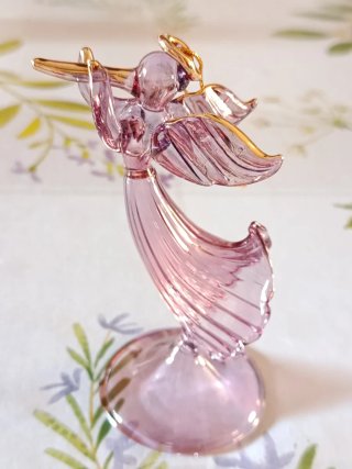 Angioletto Vetro Murano viola ed oro