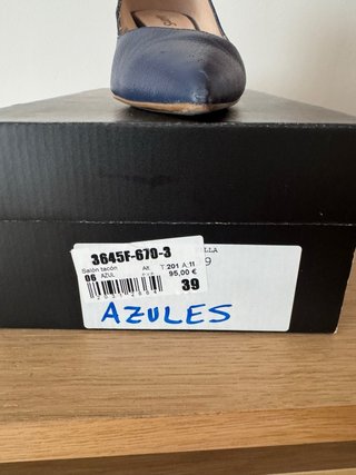 Zapatos de tacón Suet azul talla 39