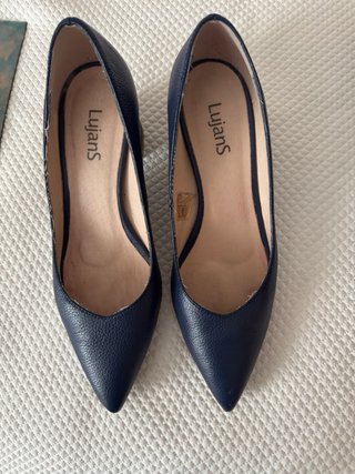 Zapatos de tacón Suet azul talla 39