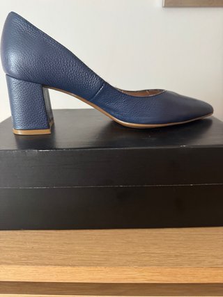 Zapatos de tacón Suet azul talla 39